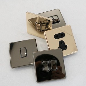 Modern Stainless Steel Wall Switches 2-Gang Touch Control Mirror Finish IP20 16A 230V EU Plug <b>Socket</b> Panel - Product Image 3