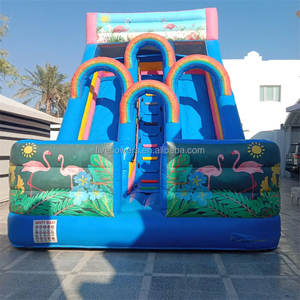 Tobogán Inflable de Arcoíris con Flamencos Fiveflowers, Compre un Castillo Inflable, Parque Infantil Inflable para Fiestas Infantiles de Alquiler - Product Image 1