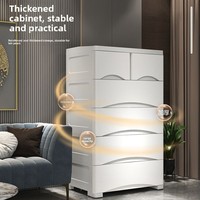 Meuble de rangement multi-niveaux à sept tiroirs, style minimaliste, sur pied, en polypropylène, grande taille, 60 cm de large, pour salle de bain