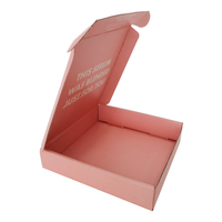 Boîte en carton ondulé rose avec logo personnalisé écologique, boîte en papier d'expédition avec insertion à l'intérieur, vente en gros