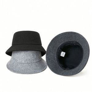 Chapeau Bob en Laine Scintillante AZOV Printemps-Été pour Homme, Grand Bord, Effet Amincissant du Visage, Simple et Chaud - Product Image 2