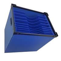 Organisateur de caisses de cadre Coroplast avec barrière de séparation boîte de circulation en plastique avec carte de couteau boîte de rangement de bateau en PP ondulé