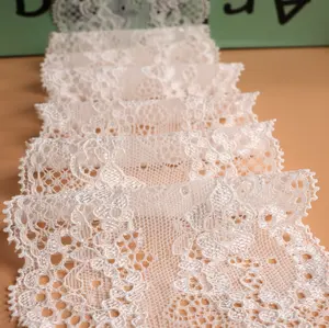 Wholesale Custom Designs Lace Edge Trim Fabric New Quality 8cm Elastic Lace Fabric