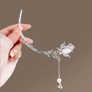 Épingle à cheveux fleur de tulipe, bâtonnet à cheveux chinois, fourche à cheveux croissant de lune, pince à cheveux en forme de lune, bijoux de coiffure pour femmes - Product Image 3