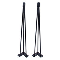 Épingle à cheveux noire jambes rondes fer acier Restaurant bureau banc en métal café salle à manger hauteur réglable pieds meubles Table épingle à cheveux jambe