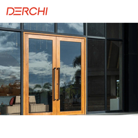 Portes de devanture en aluminium pour magasins KFC, portes en verre, portes extérieures en aluminium, portes battantes