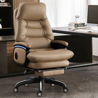 Fauteuil de bureau en cuir avec repose-pieds, confortable, pour le massage lombaire, idéal pour le travail et la détente à domicile