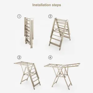 Stendino in alluminio metallo oro stendino pieghevole porta abiti pieghevole appendiabiti retrattile per lavanderia