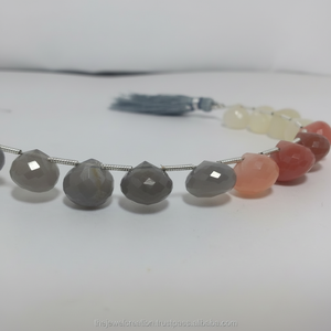 10mm Natural Multi piedra lunar facetada cebolla lágrima gota Briolette cuentas de piedras preciosas hebra para la fabricación de joyas del proveedor en línea DIY - Product Image 1