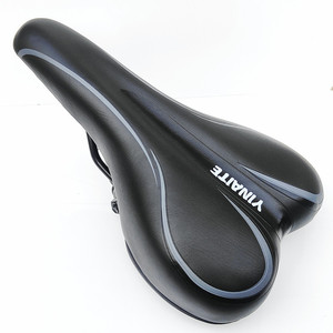 Sillín de bicicleta YINATTE, negro y gris, cómodo asiento para bicicleta de montaña, unisex, para adultos, para todas las estaciones - Product Image 1