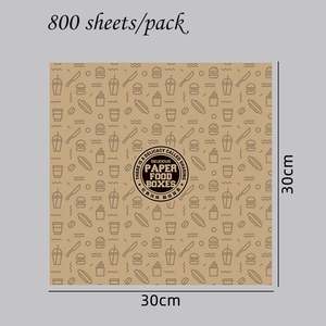 Papier d'emballage pour hamburger jetable, papier kraft, vente en gros, papier alimentaire personnalisé, résistant à la graisse, pour sandwich, hamburger - Product Image 2