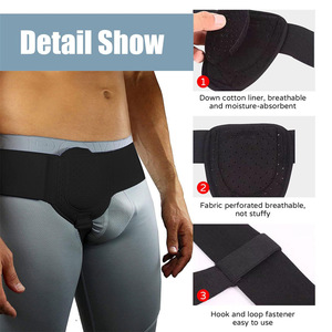 Cinturón universal para hernia para adultos, soporte unilateral para la ingle con almohadilla de compresión, cinturón ajustable, negro, transpirable, con gancho - Product Image 1