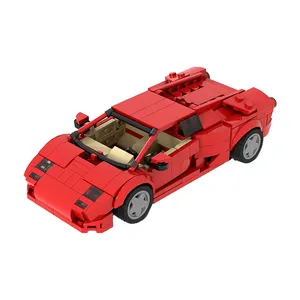 C6061 Set Diablo 6.0 merah mainan kendaraan batu bata olahraga Super mobil konstruksi 383 buah pendidikan untuk anak-anak Set blok bangunan