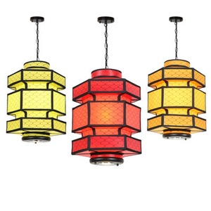 Lámpara colgante de estilo chino con luz LED roja, naranja, amarilla y azul, de un solo cabezal, para restaurantes, casas de té y hoteles. - Product Image 3