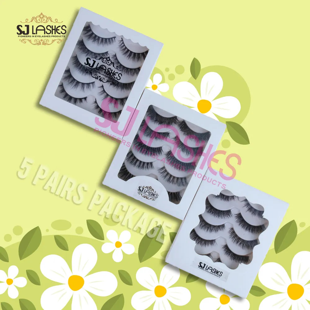 ขนตาปลอมขนมิงค์3d,สินค้าตราห้างพร้อมกล่องบรรจุภัณฑ์กระดาษ Lash Book 5คู่หรูหรา