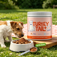 Poudre Probiotique pour Chiens Saveur Bacon Savoureuse, Mélange de Champignons Turkey Tail pour le Soutien Immunitaire, Digestif et Cutané, 100 Doses par Pot