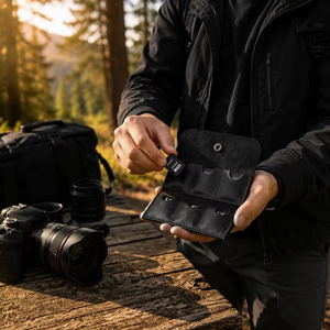 Genuine Leather SD <b>Card</b> Storage Case Portable <b>Memory</b> <b>Card</b> Wallet for Photographers Custom Logo Organizer - Product Image 6