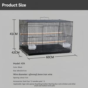 Vendeur chaud grande villa d'oiseaux en métal de luxe cadre en fer robuste <span class=keywords><strong>cage</strong></span> à oiseaux pour perruches et inséparables boîte à motif solide emballée - Product Image 4
