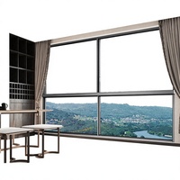 125er Serie Thermisch Getrenntes Aluminium-Schiebefenster Schmaler Rahmen Gehärtetes Hohlglas Wasserdicht Maßgefertigt für Villa Hotel