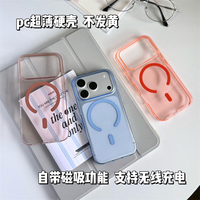 Coque de téléphone magnétique ultra-fine en PC rigide pour iPhone 18 Pro Max 17 16 Pro Max 15 14, anti-jaunissement, transparente, antichoc, protection intégrale