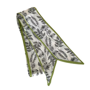 Écharpe fine à motif floral artistique style croquis au crayon pour femme, ruban de mode pour cheveux, tresses, sacs, ceintures de taille et robes - Product Image 6