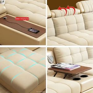 Nordic शैली घर फर्नीचर लकड़ी के आधुनिक लिविंग रूम चेज़ लॉन्ग सोफा सह बिस्तर रहने + कमरे + सोफा - Product Image 4