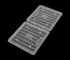 Lente per Illuminazione Stradale LED Quadrata 90 Gradi 64 Ottiche 8x8 130*130MM con Guarnizione in Silicone Impermeabile - Product Image 1