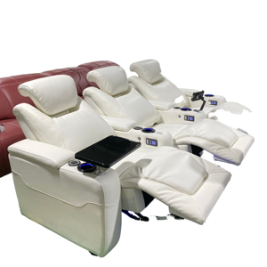 Sillón Reclinable Eléctrico de Cuero Moderno y Lujoso para Sala de Estar, con Tecnología de Gravedad Cero, Ideal para Cine en Casa - Product Image 1