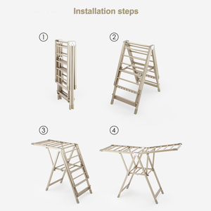 Séchoir à linge pliable en aluminium <span class=keywords><strong>et</strong></span> roues Séchoir à linge pliable - Product Image 5