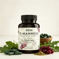 Vente en gros OEM D-Mannose 120 capsules végétaliennes 1500mg Canneberge Pissenlit Fournisseur Marque Privée