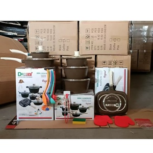 Batterie de cuisine antiadhésive <span class=keywords><strong>rose</strong></span> de haute qualité en aluminium extérieur <span class=keywords><strong>camping</strong></span> 23 pièces batterie de cuisine - Product Image 2