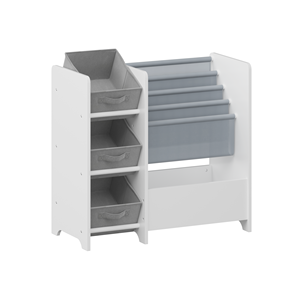 Étagère à livres pour enfants à 4 niveaux avec 3 tiroirs en tissu, organisateur <span class=keywords><strong>de</strong></span> rangement multifonctionnel pour jouets pour enfants, chambre d'enfant et crèche - Product Image 6