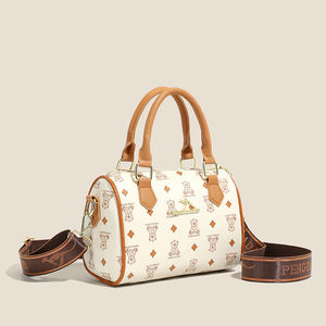 Sac à bandoulière pour femmes, sac à bandoulière imperméable, sac Boston rétro haut de gamme imprimé de style occidental, sac à main de voyage polyvalent et tendance - Product Image 4