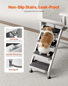 Bañera de Acero Inoxidable para Mascotas con Grifo de Ducha, Soporte para Jabón, Escaleras Antideslizantes y Fácil Limpieza para Perros y Gatos - Product Image 3