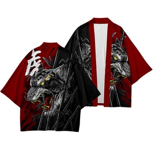 Kimono <span class=keywords><strong>traditionnel</strong></span> <span class=keywords><strong>japonais</strong></span> pour hommes et femmes, cardigan à motif Tigre Année du Tigre, ensemble kimono d'été <span class=keywords><strong>japonais</strong></span> avec pantalon à neuf points - Product Image 5