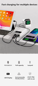 Nuevo banco de energía PD de 22.5W con múltiples puertos USB, batería de 30000 mAh, carga rápida con pantalla digital. - Product Image 4