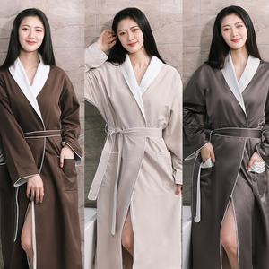 Fancy Hotel Hoge Kwaliteit Dubbellaags Badjas Zacht En Comfortabel Perzik Huid Custom Bad Gewaad Voor Man En Vrouw - Product Image 2