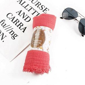 Wholesale New Autumn/Winter Crimped Polyester Solid Hijab Breathable <b>Sunscreen</b> Shawl for Women Scarf Muslim - Product Image 5