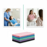 Bavette dentaire jetable Hibosk colorée 3 plis, imperméable et absorbante, pour soins bucco-dentaires et hygiène personnelle