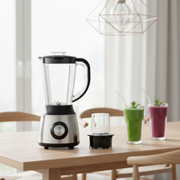 Blender Portabel Komersial Pembuat Jus Buah Mixer Dapur Peralatan Rumah Tangga Baja Tahan Karat Kapasitas 1.6L Multifungsi Elektrik