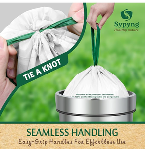 Tùy chỉnh 13 gallon compostable túi rác 100% phân hủy sinh học dây kéo túi - Product Image 4