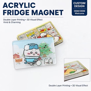 Aimant de réfrigérateur personnalisé en acrylique imperméable avec impression UV, design 3D double <span class=keywords><strong>couche</strong></span>, cadeau promotionnel pour souvenir de ville - Product Image 1