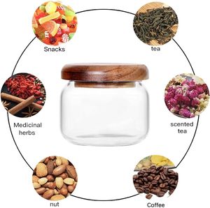 Eco-friendly Borosilicate Glass Storage <b>Jar</b> for <b>Cookie</b> Candy Honey Food Airtight Bamboo Lid Cover for Kitchen Storage - Product Image 2