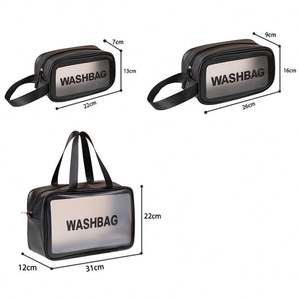 Bolsa de Cosméticos Transparente de Viaje, Bolsa de Maquillaje Transparente con Cierre de PVC para Mujer, Estuche de Belleza, Organizador de Maquillaje, Bolsa de Almacenamiento para Baño y Aseo - Product Image 2