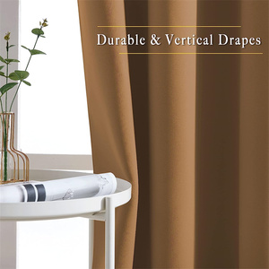 <span class=keywords><strong>Marrone</strong></span> <span class=keywords><strong>oro</strong></span> <span class=keywords><strong>tende</strong></span> Grommet camera termica oscuramento suono riduzione finestra <span class=keywords><strong>tende</strong></span> oscuranti per soggiorno camera da letto - Product Image 5