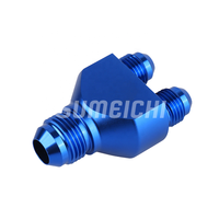 Sumeiji AN8 Fitting Y Block Flare AN6 Fitting Adapter Union Splitter hitam bagian balap