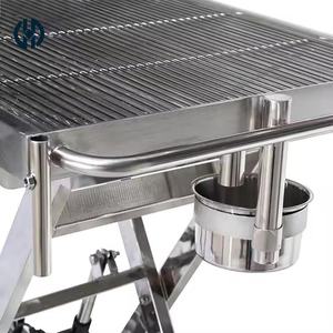 Table d'opération vétérinaire en acier inoxydable poli avec élévation électrique, adaptée aux hôpitaux vétérinaires - Product Image 4