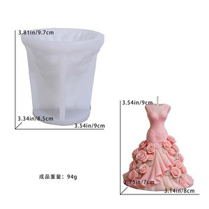 <span class=keywords><strong>Molde</strong></span> <span class=keywords><strong>de</strong></span> <span class=keywords><strong>silicona</strong></span> 3D para velas con diseño <span class=keywords><strong>de</strong></span> vestido <span class=keywords><strong>de</strong></span> novia, falda floral y vestido <span class=keywords><strong>de</strong></span> noche, para resina, yeso, jabón, para manualidades y regalos <span class=keywords><strong>de</strong></span> boda - Product Image 3