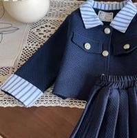 Printemps et automne filles vêtements ensembles Cirls jupe ensemble enfants Preppy Style jupe plissée costume filles mode jupe deux pièces ensembles