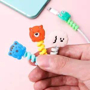 Mooie Cartoon Charger Kabelhaspel Beschermhoes Data Protector Hoofdtelefoon Kabel Bescherming Mouw